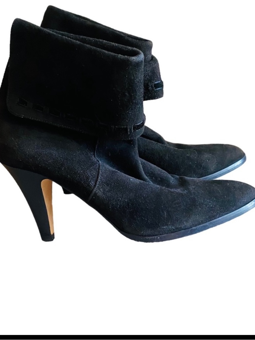 SAKS FIFTH AVENUE Black Suede Ankle Booties